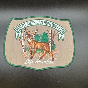Vintage North American Hunting Club Life Member Patch Large Embroidered New
